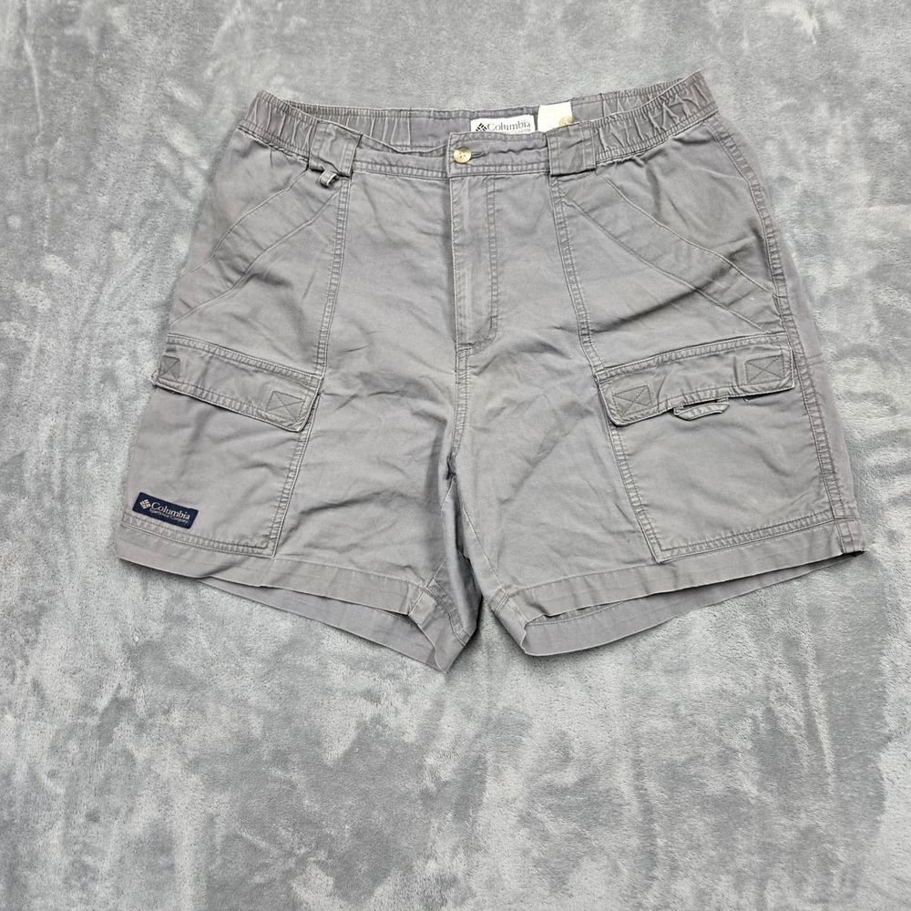 Columbia Mens Size 32W Gray Cotton Cargo Shorts Hiking Outdoor Utility